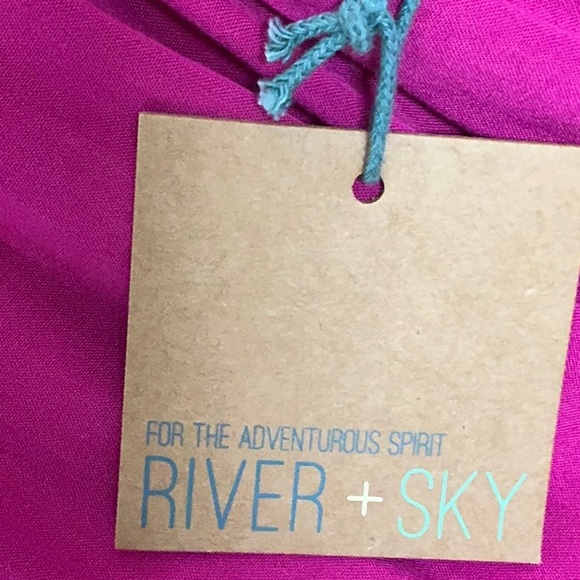 NWT River+Sky MADE IN USA dress midi dip dyed pockets tie bow -tag: S -fits M L - Picture 6 of 9